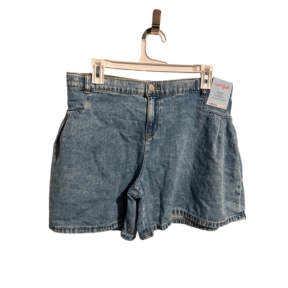Cat & Jack Girls Denim Shorts Blue Medium Wash Mid Rise XXL 16/18 Plus NWT